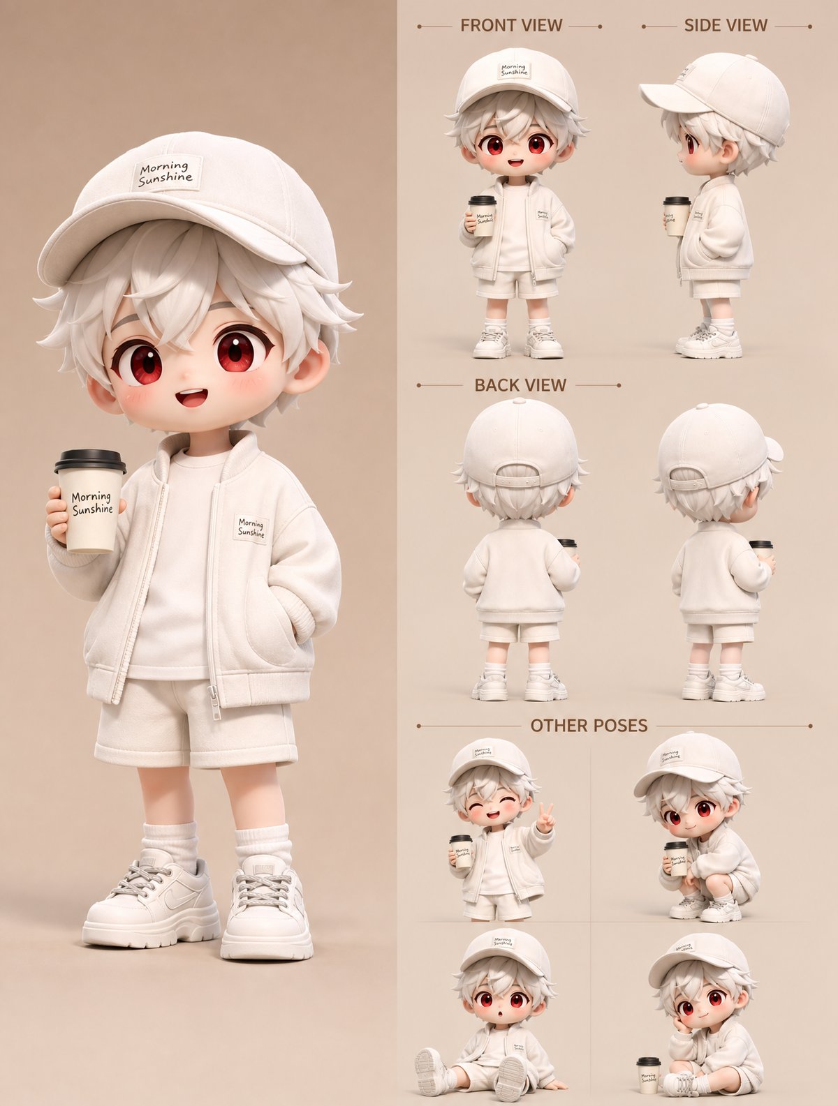 GPT Image prompt example — Cute 3D Chibi Character Design Sheet