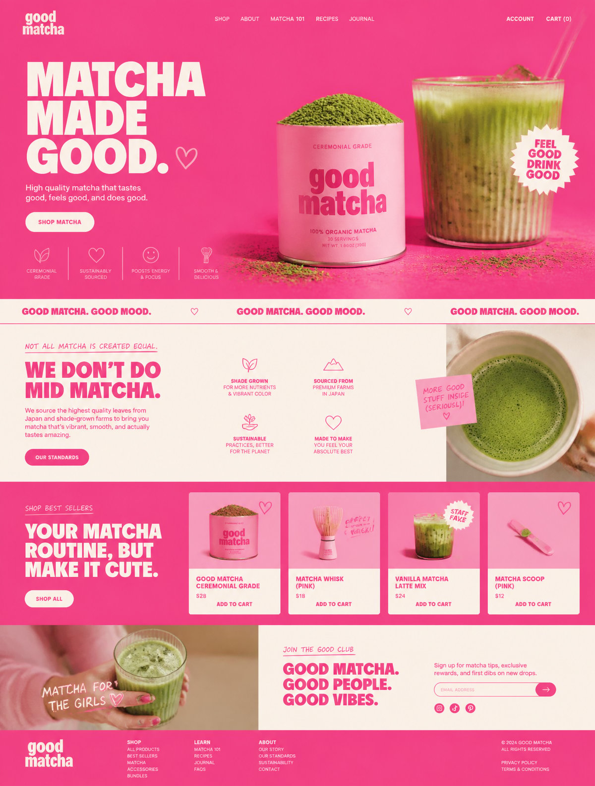 GPT Image prompt example — Website Design for a Matcha Brand