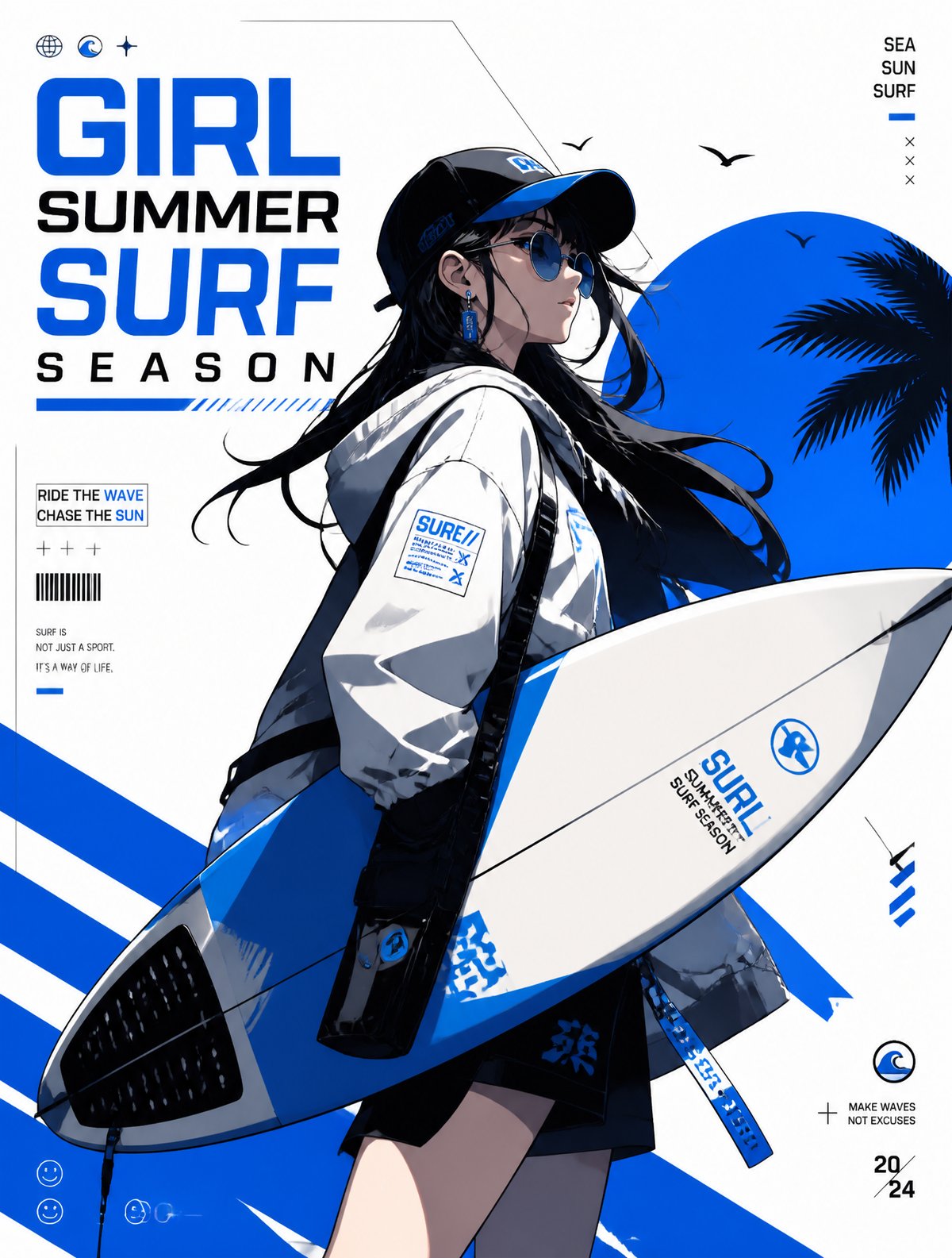 GPT Image prompt example — Stylized Illustration of GIRL Summer