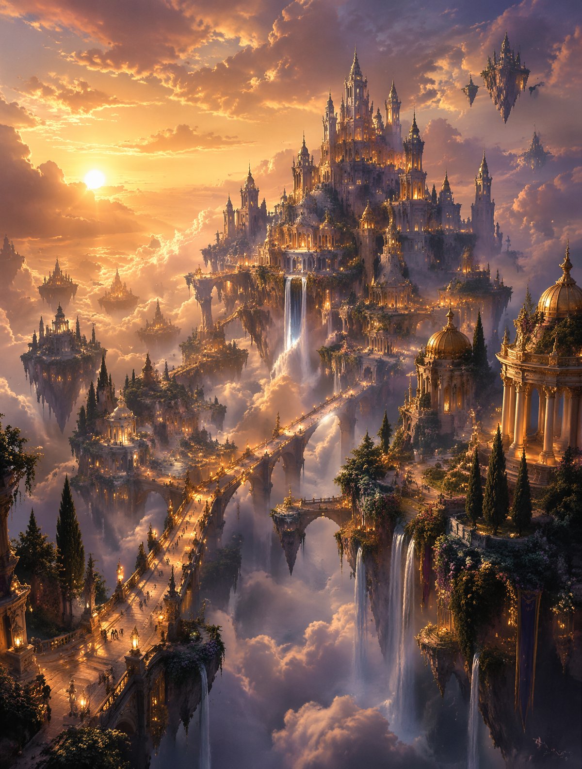 GPT Image prompt example — Epic Fantasy City Floating High Above