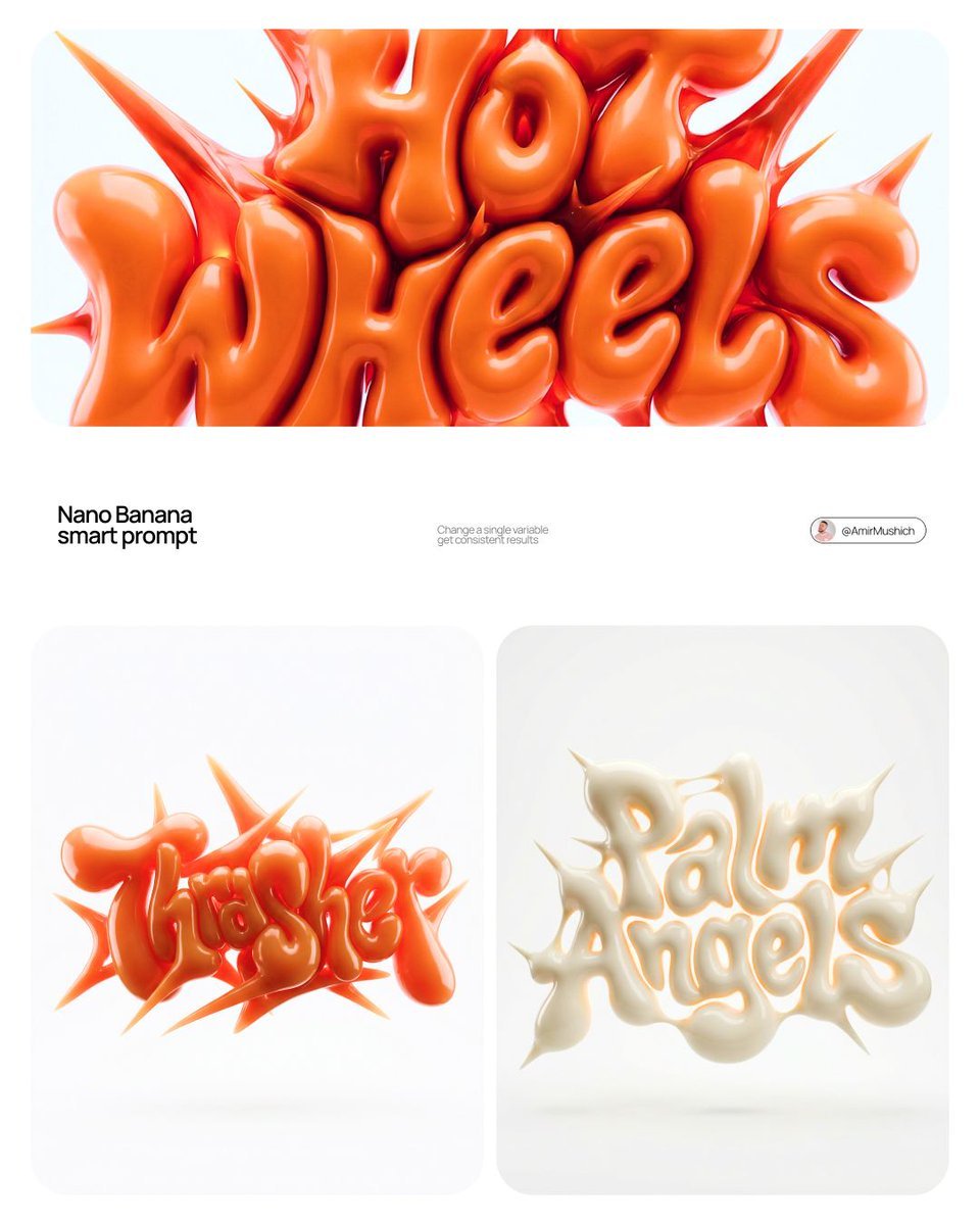 Shadow AI prompt example — [BRAND NAME] | [COLOR] Act as a 3D Type…