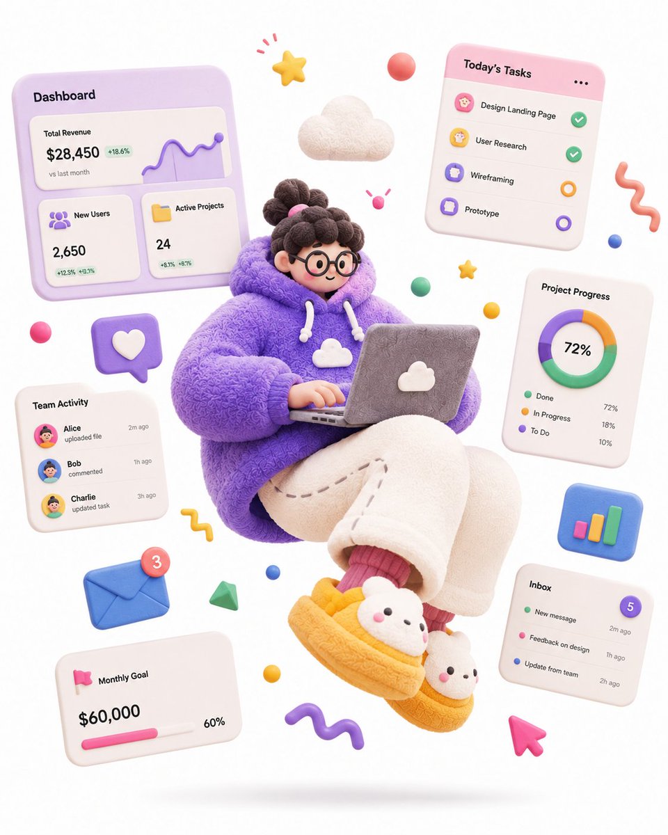 GPT Image prompt example — Complete Single 3D Illustration