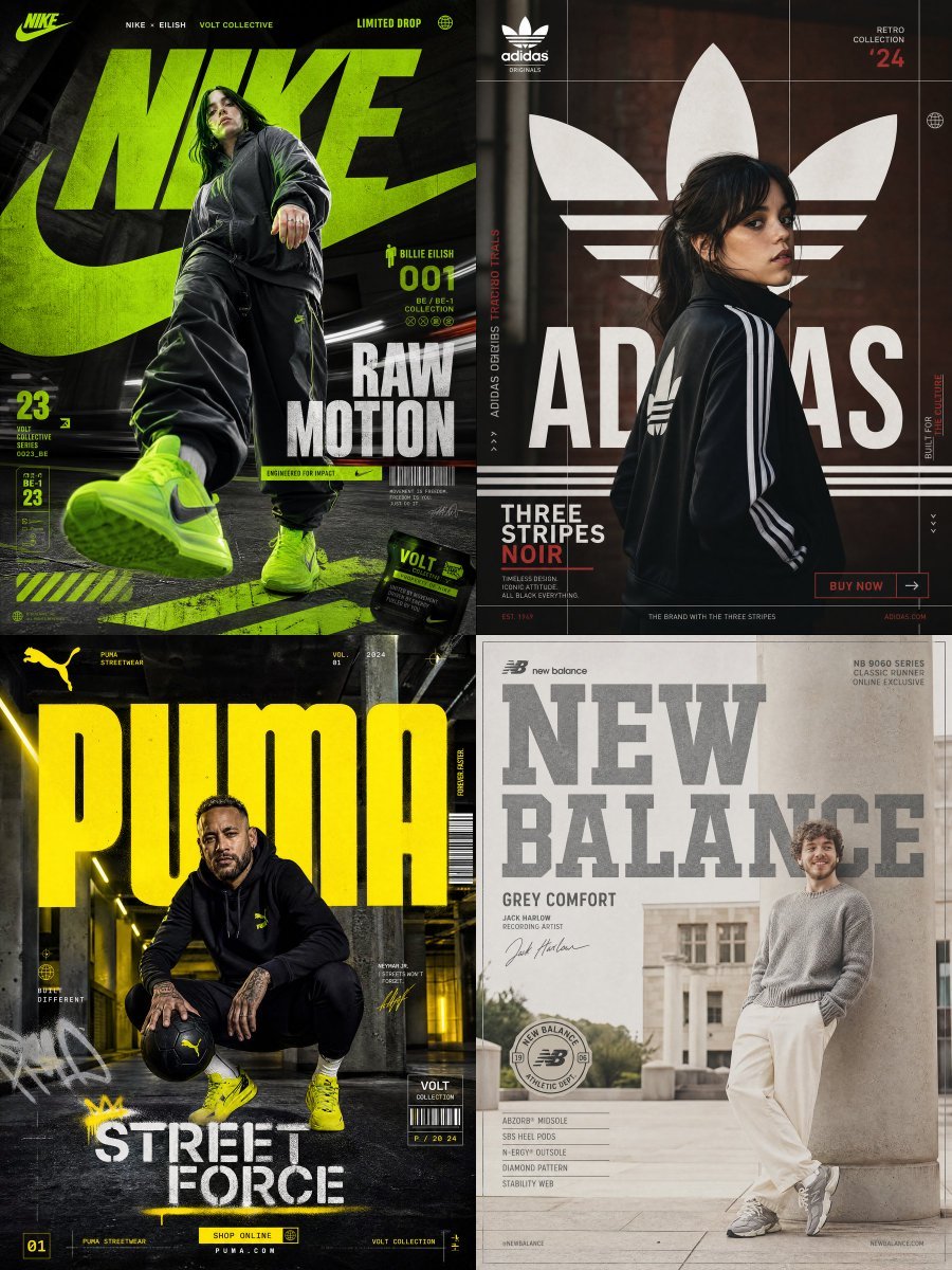 GPT Image prompt example — Nike × Billie Eilish
