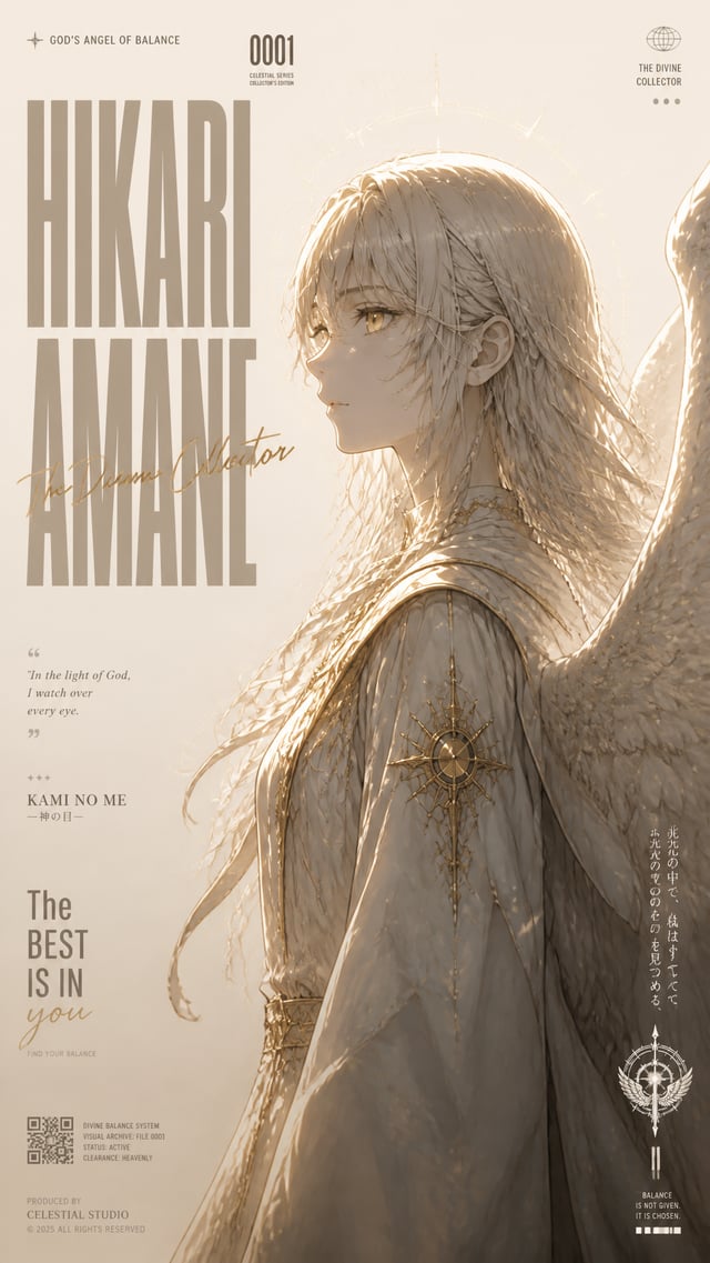 A minimalist high-fashion anime poster in vertical 9:16 format, featuring a side-profile portrait of