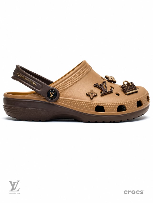 [Louis Vuitton]. Act as a World-Class Footwear Designer and Product Photographer creating a high-end