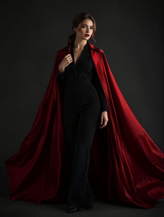 A graceful 26-year-old woman with warm ivory skin, hazel eyes, long dark auburn hair tied into a pol