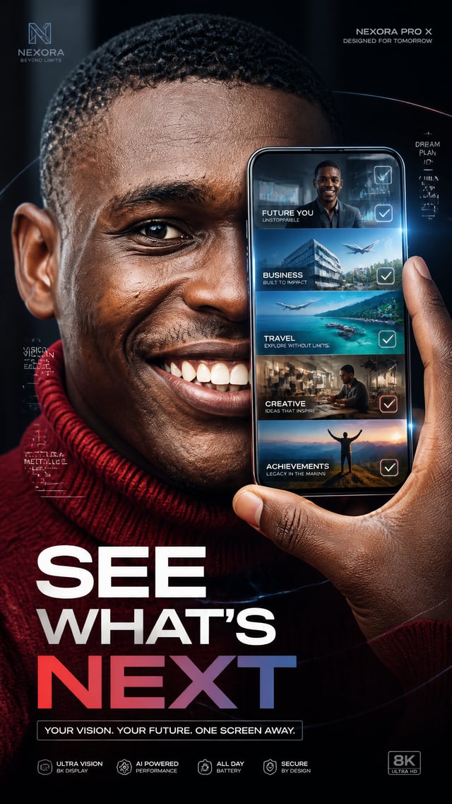 A premium 9:16 smartphone advertising poster.Main Subject:A confident young male model in an extreme