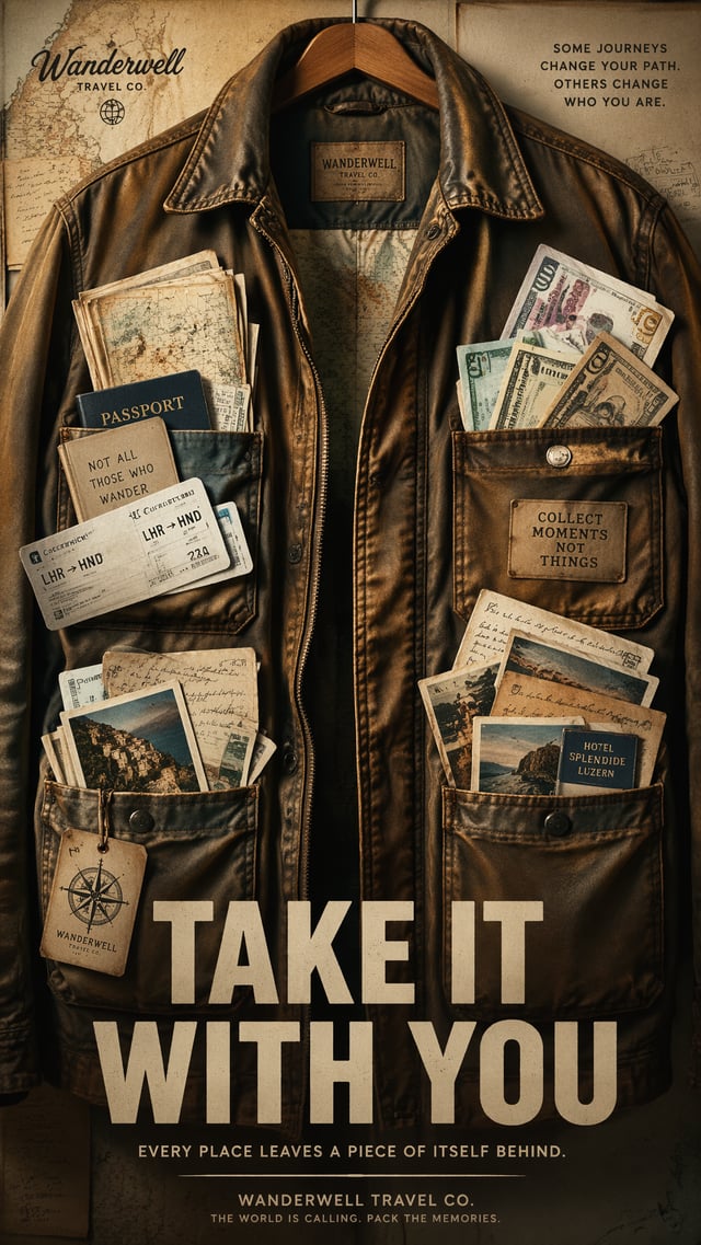 A premium 9:16 travel advertising poster.Main Subject:
