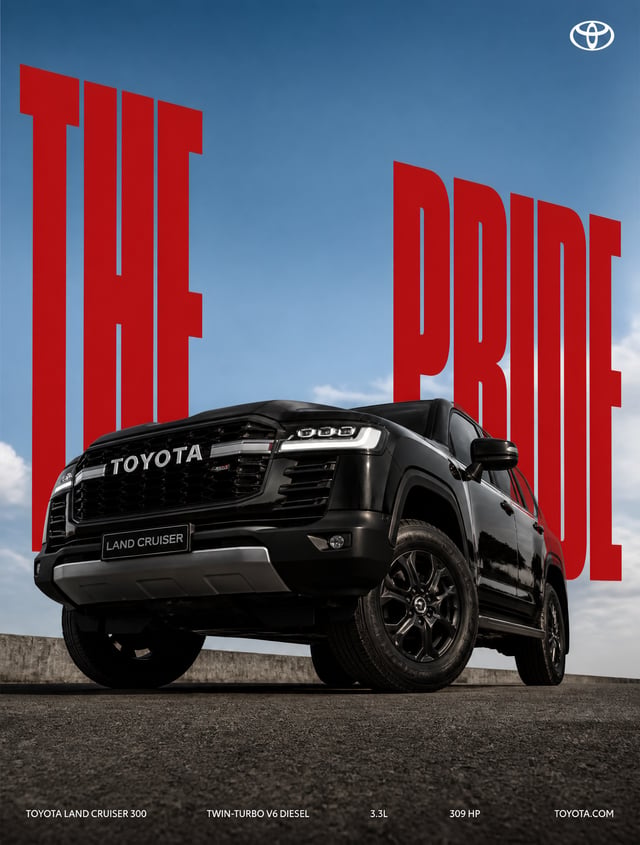 [TOYOTA] | [THE GOD'FATHER]. Act as a Professional Editorial Art Director.