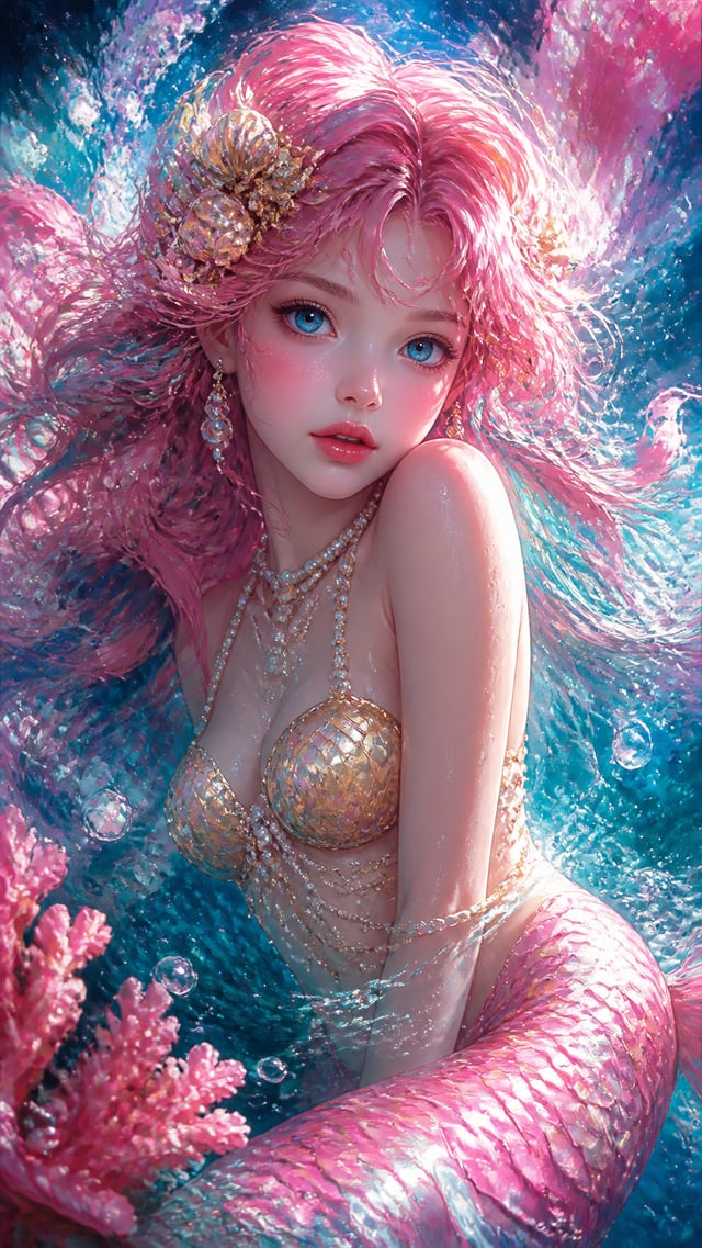 masterpiece, best quality, ultra detailed, oil painting thick impasto brushstrokes, 1 beautiful youn