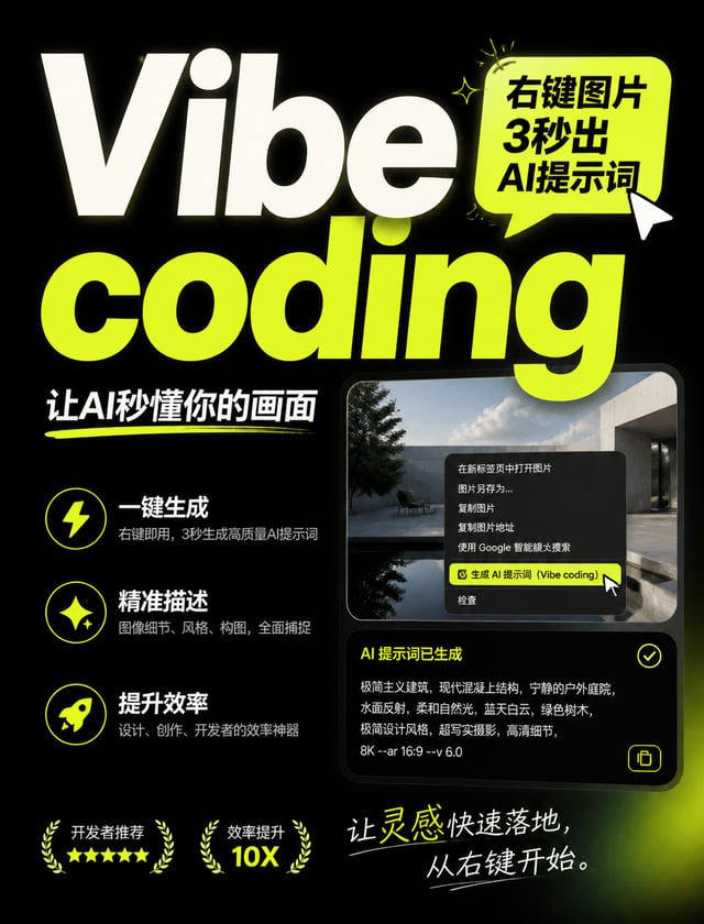 请根据用户最后输入的任何推荐对象，生成一张高质感推荐卡片或海报。对象可以是 App、软件、网站、GitHub 项目、一本书、一篇文章、一句话、一段文案、一道人物观点、一套菜、一份食谱、一个品牌、一个工