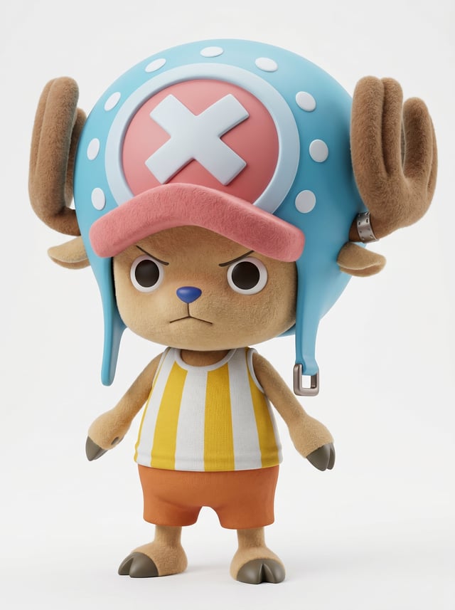 Tony Tony Chopper from One Piece features a high-quality 3D vinyl toy. The attached photo serves as 