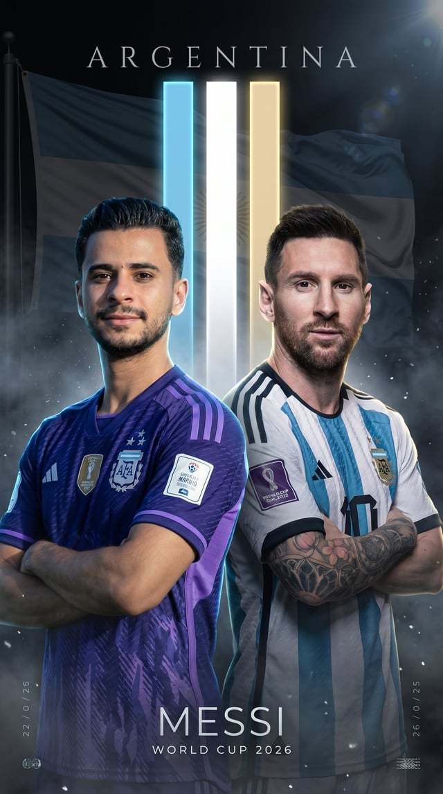 Create a super cinematic hyper-realistic football poster In 4K Ultra HD vertical 9:16 aspect ratio w