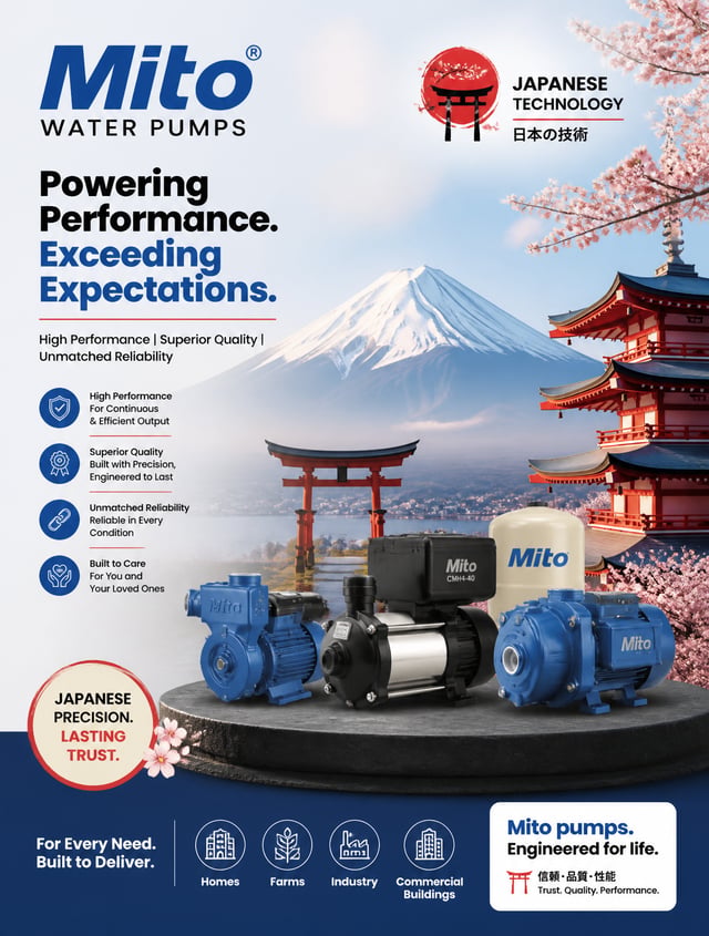 As Mito products are Japanese technology. Need to add a few elements of Japan to the existing poster