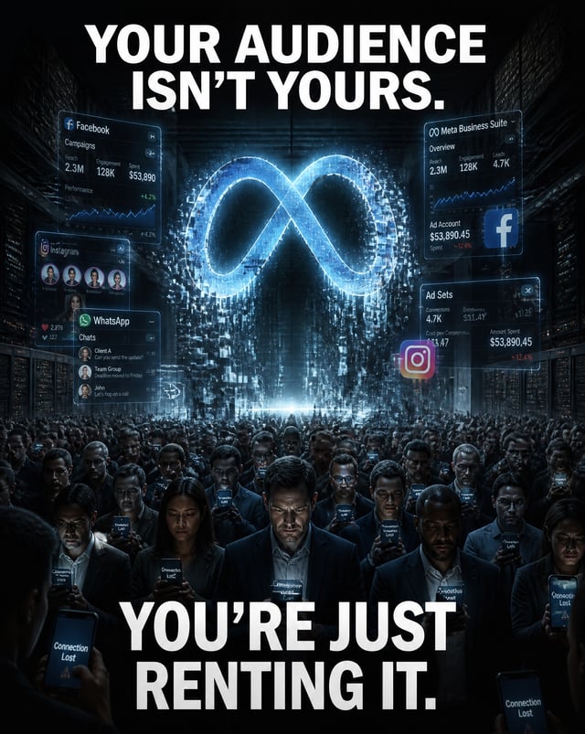 Create a premium cinematic LinkedIn editorial poster, aspect ratio 4:5 (1080×1350).A futuristic data