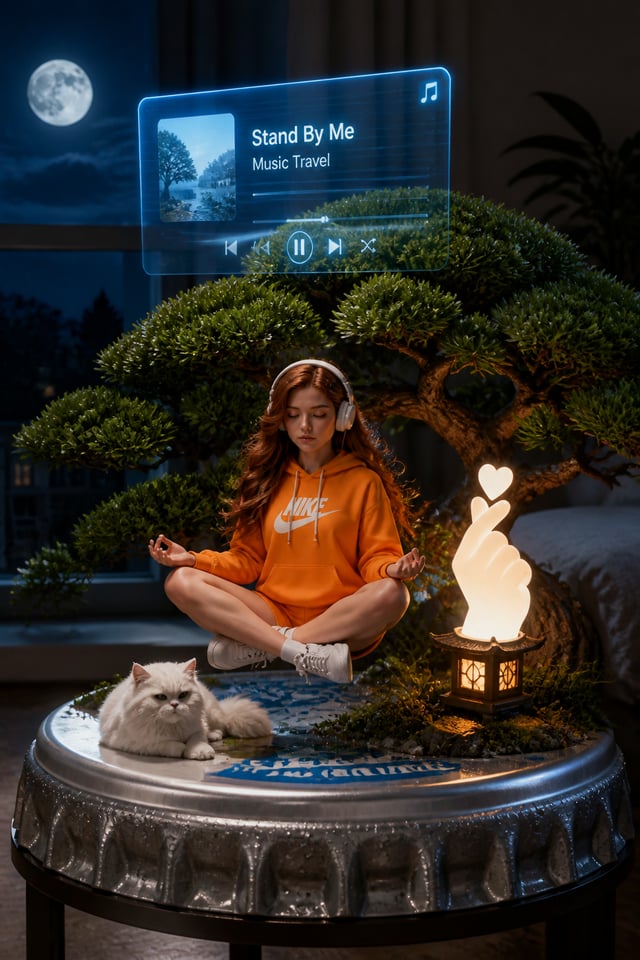 Create a very realistic image a 3D model of a woman (as in the reference image) in a 1:50 scale, nor