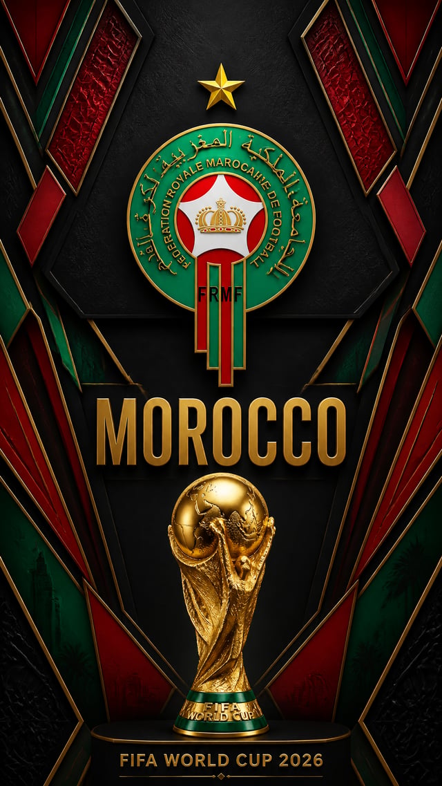 Ultra-premium FIFA World Cup 2026 poster in a luxury 3D layered geometric design style. Vertical sma