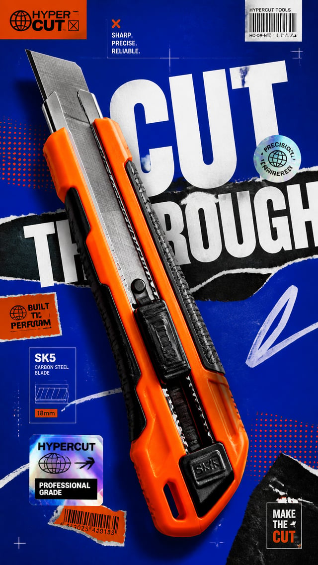 A premium 9:16 creative tools advertising poster.Central Subject: