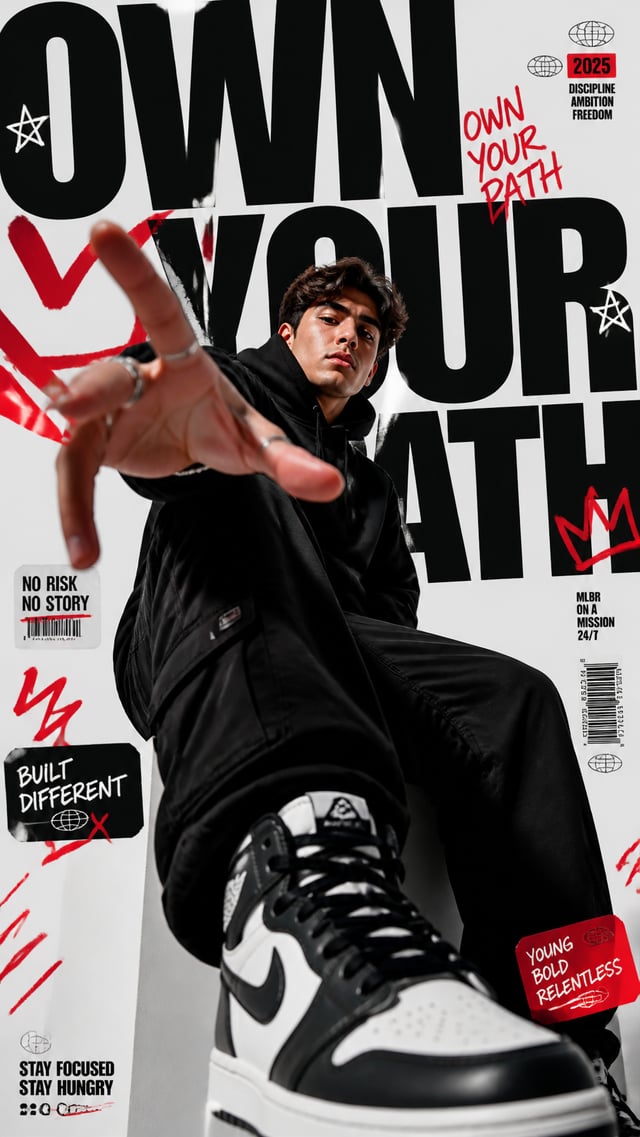 Use the uploaded face as the exact facial reference.A premium 9:16 streetwear editorial advertising 
