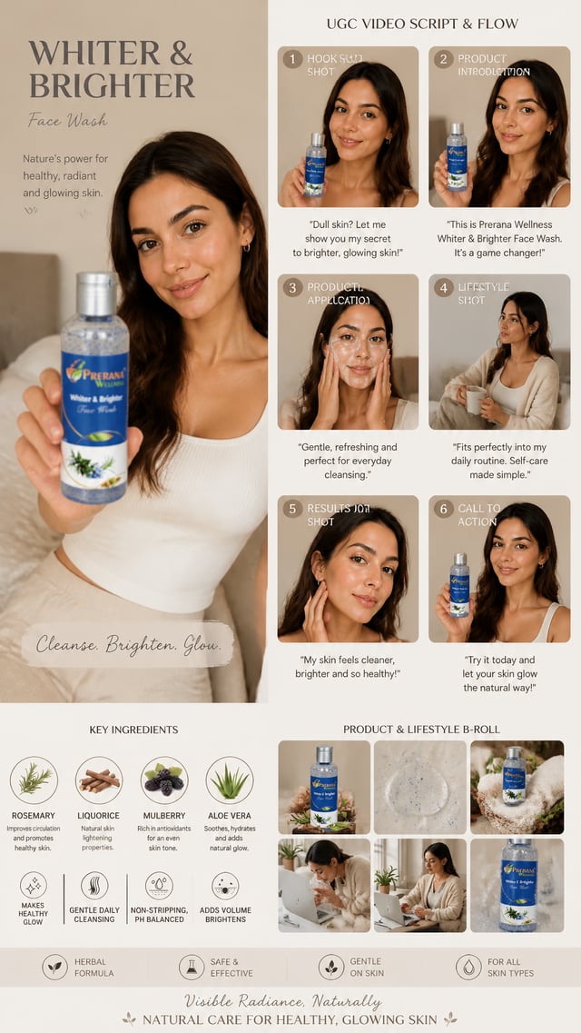 (Luxury AI UGC skincare campaign board), warm beige aesthetic, beautiful female influencer with glow