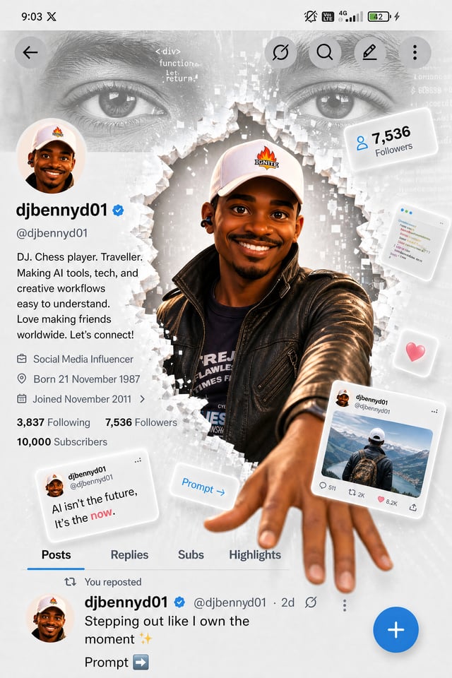 use image 1 as a reference and create the same image using my photo. my page should be branded as dj