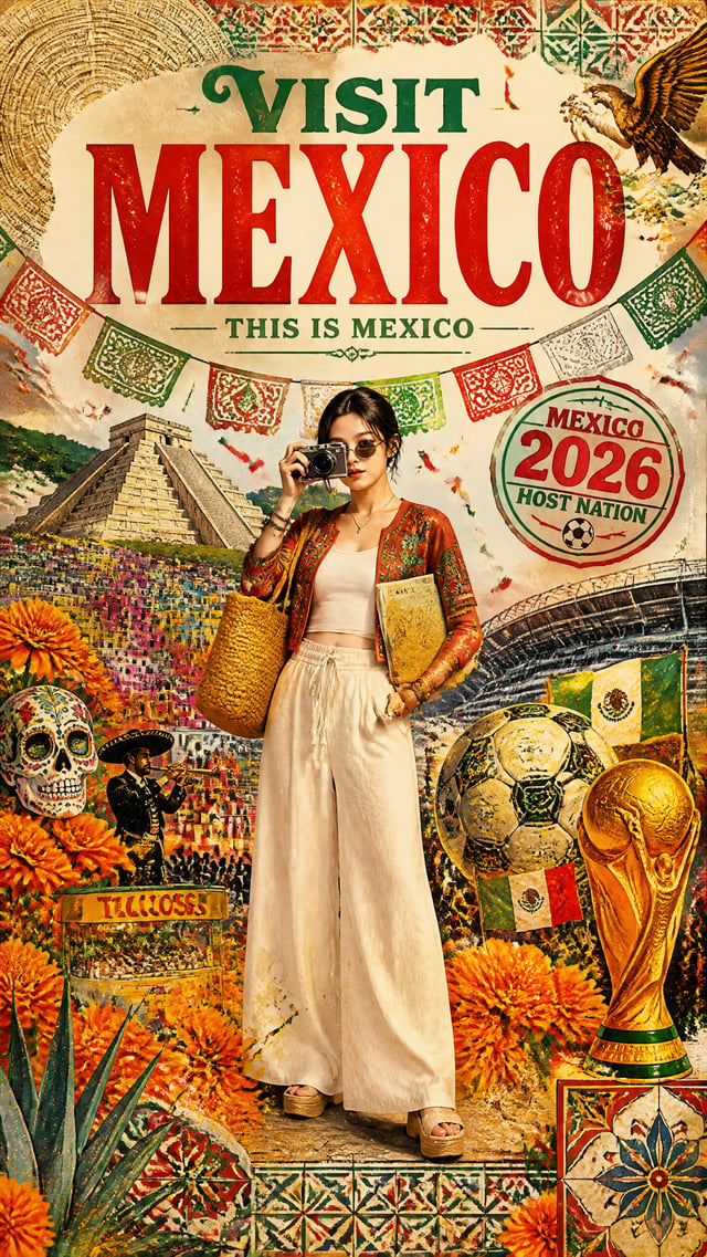 She's standing in the middle of Mexico and she clearly just arrived in the best way possible. Early 