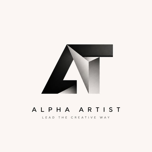Create a clean premium logo design for Alpha Artist based on the letter ATurn the letter into an opt