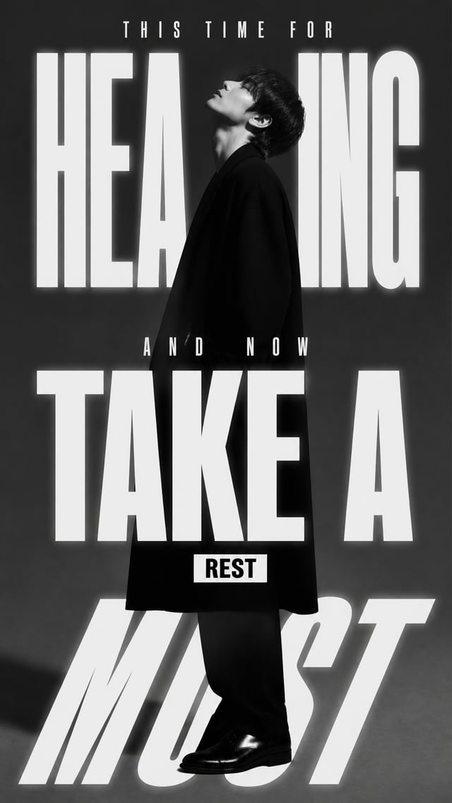 IMAGE GENERATION PROMPTEditorial fashion poster, black and white monochrome aesthetic, featuring a y