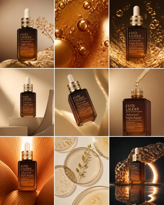 3×3 grid (4:5) luxury campaign, product centered and consistent across all 9 shots.