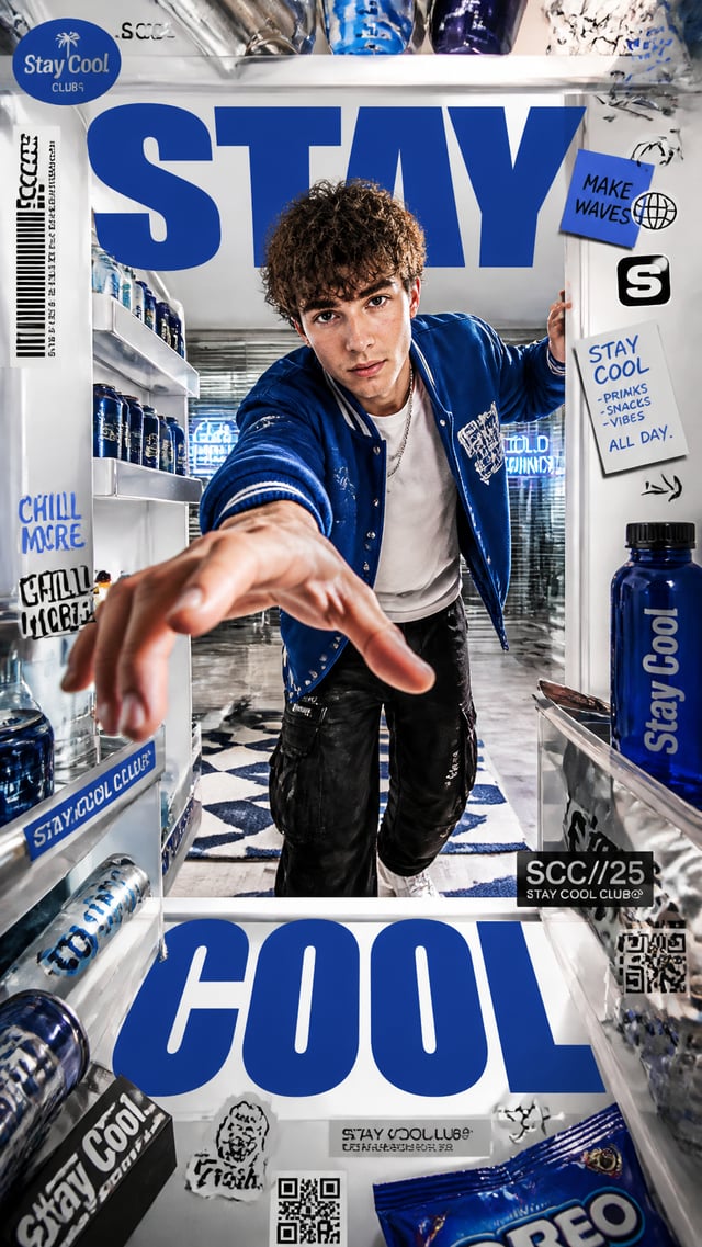 A premium 9:16 streetwear editorial advertising poster.Main Subject: