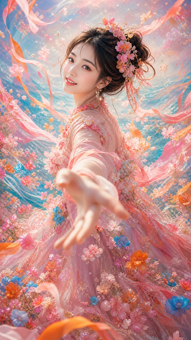Generate a high-definition, 9:16 vertical digital artwork of great aesthetic impact, featuring a you