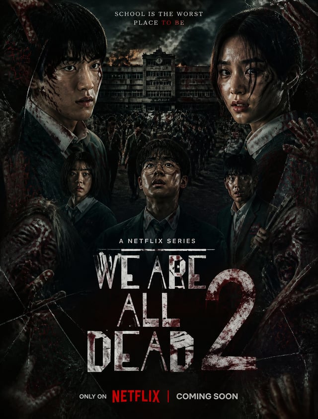The poster for the series "We Are All Dead 2" features dark colors and intricate details that evoke 