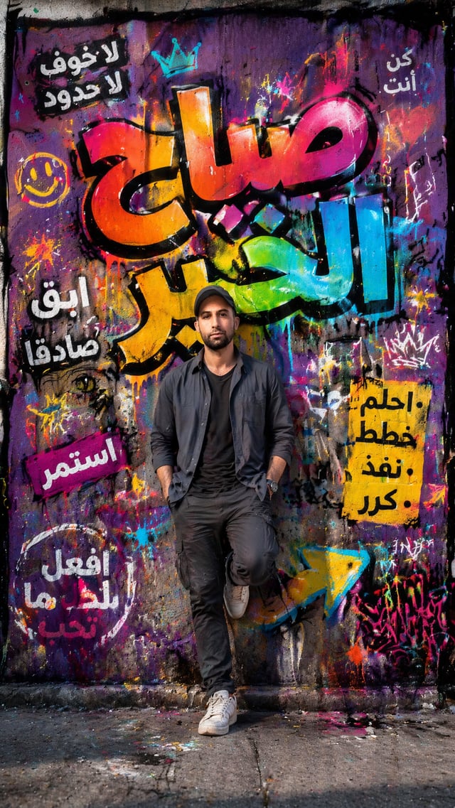 ملصقٌ سينمائيٌّ فائق الواقعية، على غرار أفلام نتفليكس بتقنية IMAX، يجمع بين فن الشارع وفن الأزياء، ب