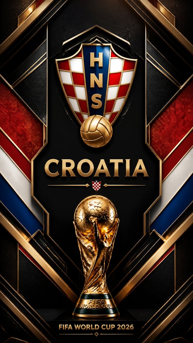 Ultra-premium FIFA World Cup 2026 poster in a luxury 3D layered geometric design style. Vertical sma