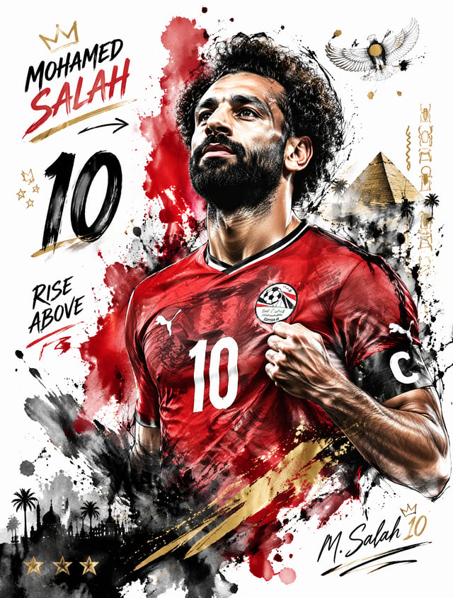 Create a hyper-detailed artistic sports poster in a sketch + watercolor splash style, featuring Moha