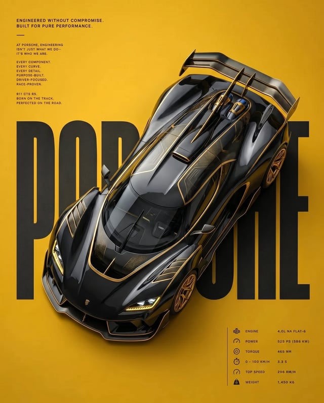 Introducing the sleek and stunning design of the Black and Gold Hypercar, a unique creation that cap