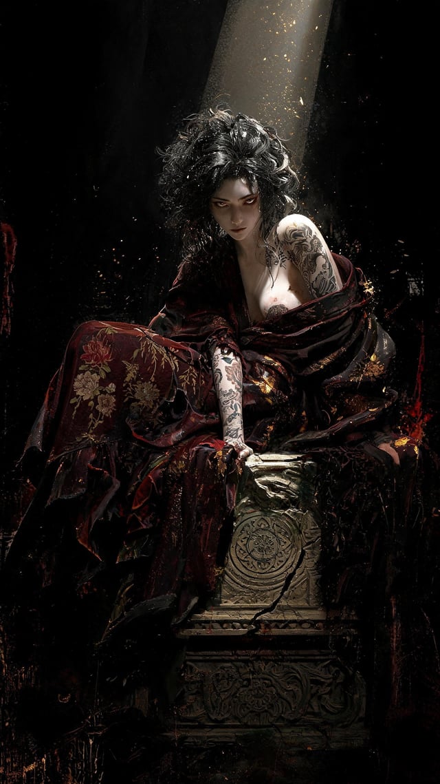 Visual Style:A masterpiece of High-Baroque Tenebrism, reminiscent of a haunting, sacrilegious commis