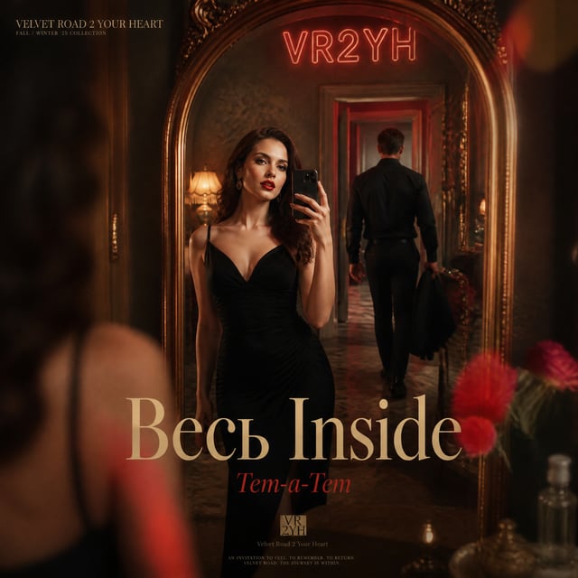Create a vertical 9:16 high-end fashion campaign poster for Velvet Road 2 Your Heart.