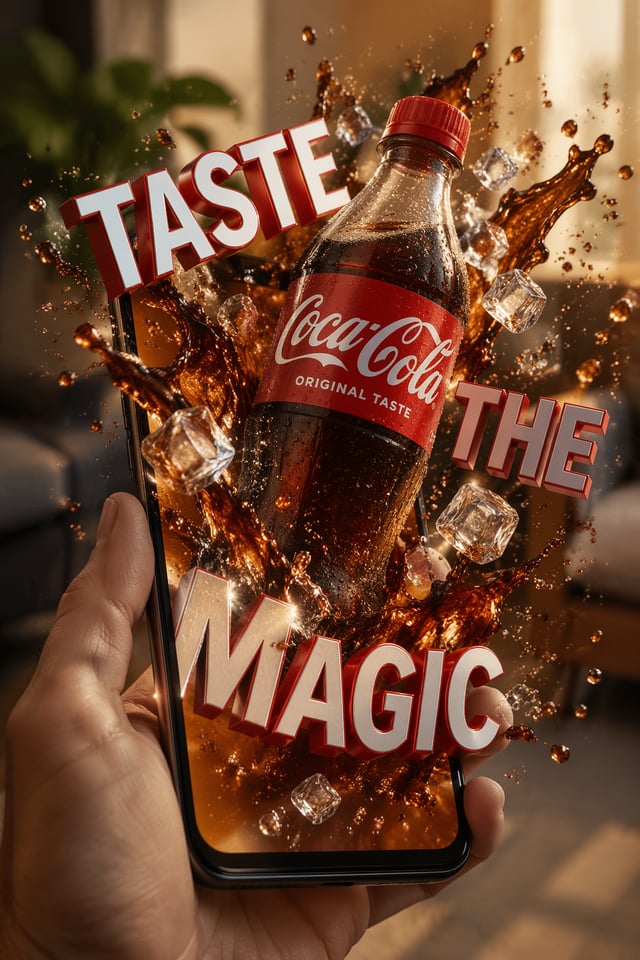 {  "product": "[Enter product name]",  "goal": "Photorealistic AR-style ad where the product bursts 