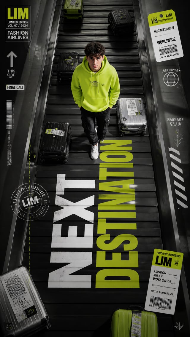 A premium 9:16 streetwear editorial advertising poster.Main Subject: