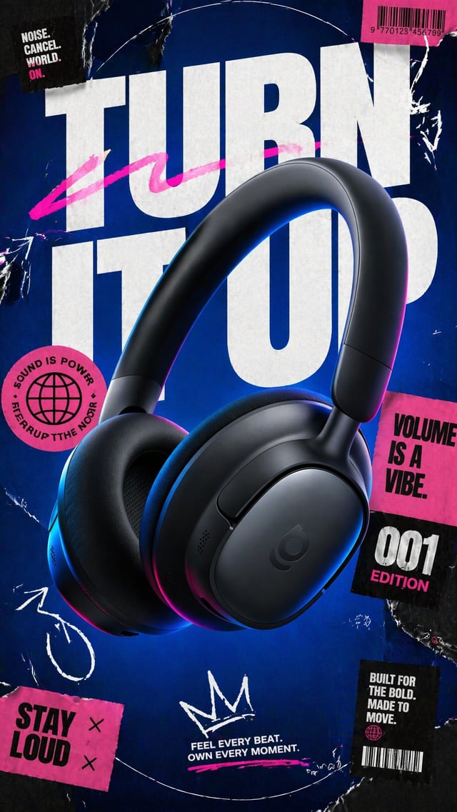 A premium 9:16 streetwear accessories advertising poster.Central Subject:
