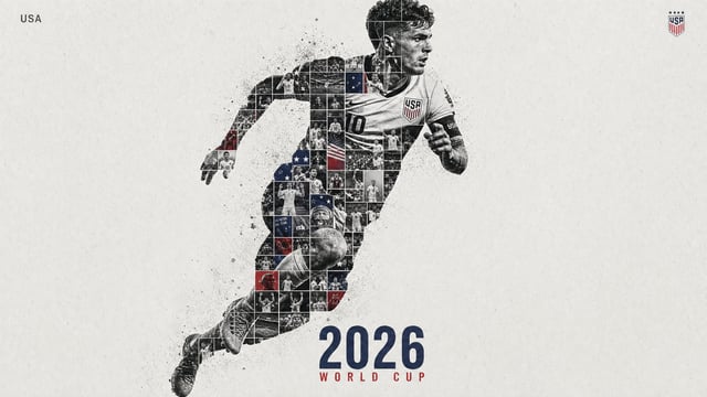 USA National Team – 2026 World Cup Tribute Poster. Act as a high-end sports graphic designer creatin