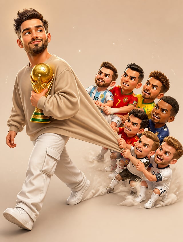 A 3D Pixar Disney style digital illustration. A young attractive man with a short beard and a confid