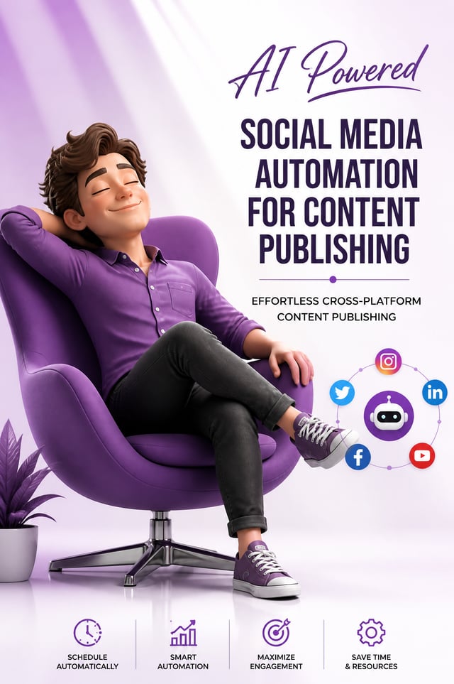 Whimsical 3D animated promotional image featuring a relaxed young man with brown wavy hair, wearing 