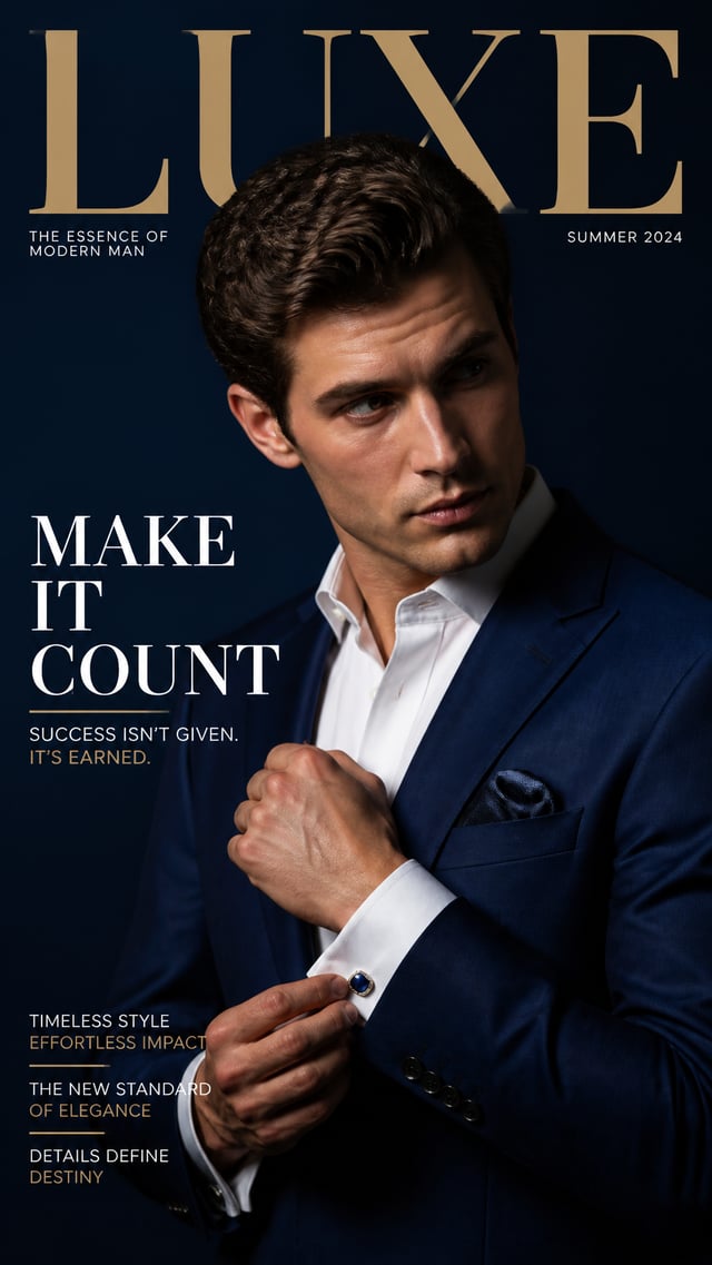 Luxury fashion advertisement.