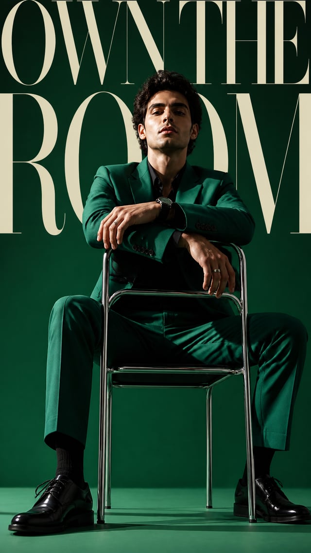 A premium 9:16 men's fashion editorial photoshoot.