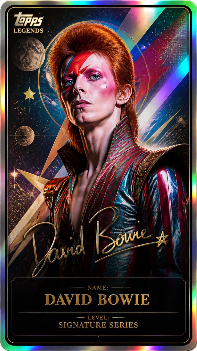 David Bowie Создайте премиальную карточку Topps Legends: Signature Series с авангардным полноформатн