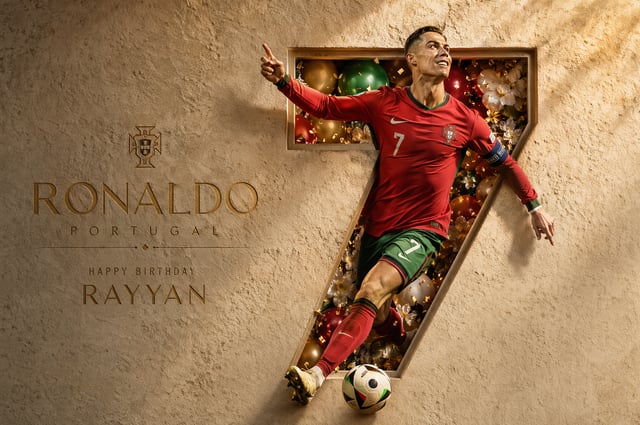 Professional luxury football poster, 16:9 ratio. Entire frame filled with a premium luxury paper tex