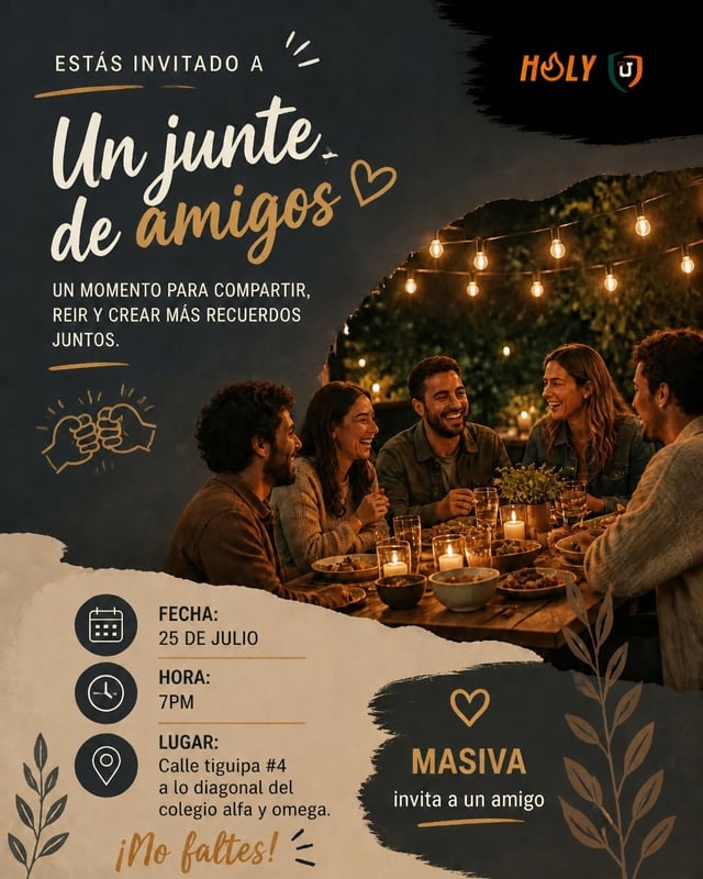 No cambies nada más que el logo de Holy U, que este más pequeño, que entre en la mancha negra.