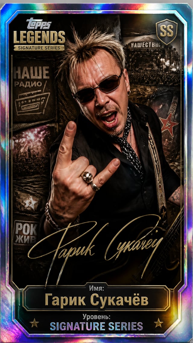 Гарик Сукачёв Создайте премиальную карточку Topps Legends: Signature Series с энергичным портретом [